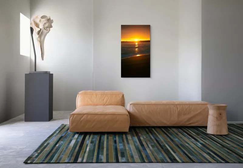 Tablou Canvas, "Apusul liniștitor al mării negre", Apus, Aur, Valuri, Reflecție, Horizon, Calm, Strălucire, 50 x 90 cm – poza 5
