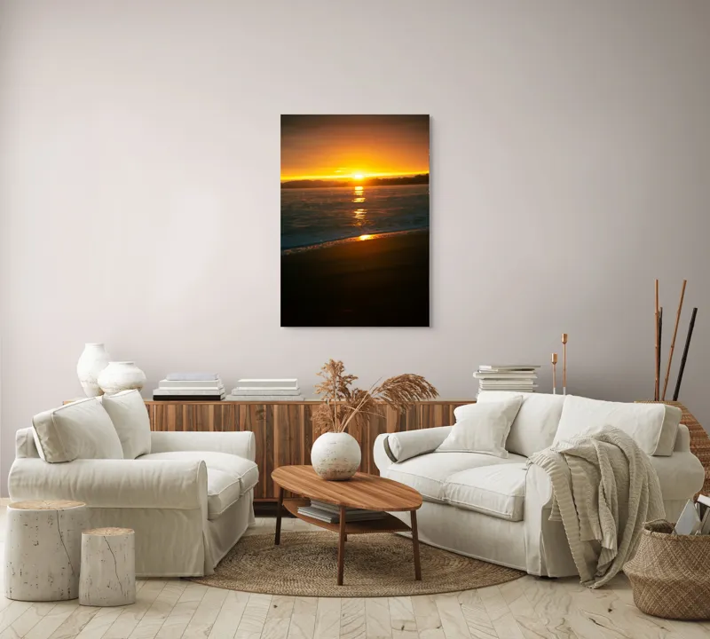 Tablou Canvas, "Apusul liniștitor al mării negre", Apus, Aur, Valuri, Reflecție, Horizon, Calm, Strălucire, 70 x 100 cm – poza 4