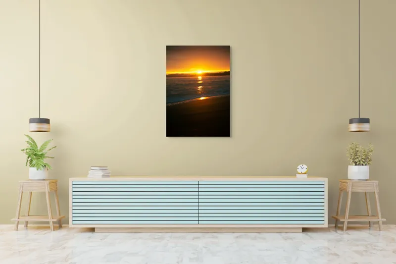 Tablou Canvas, "Apusul liniștitor al mării negre", Apus, Aur, Valuri, Reflecție, Horizon, Calm, Strălucire, 70 x 100 cm – poza 5