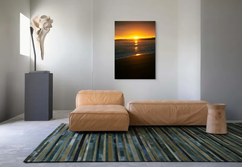 Tablou Canvas, "Apusul liniștitor al mării negre", Apus, Aur, Valuri, Reflecție, Horizon, Calm, Strălucire, 70 x 100 cm – poza 7