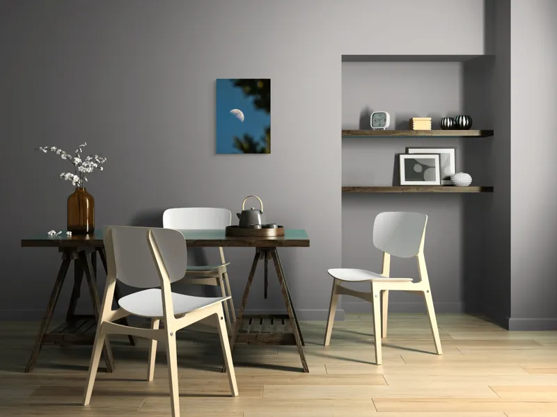 Tablou Canvas, "Luna printre ramuri întunecate", Lună, Cer, Umbre, Natură, Lumină, Seară, Mister, Calm, Frumusețe, Contrast, 39 x 54 cm – poza 7