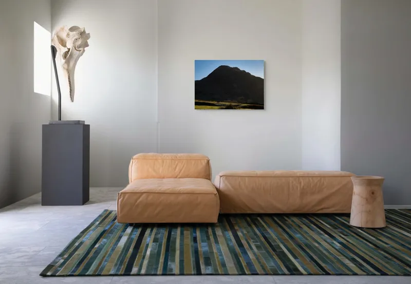 Tablou Canvas, "Silueta muntelui în lumina dimineții", Munte, Umbre, Apus, Pajiște, Solitudine, Contrast, Natură, Cer, Seară, Siluetă, 70 x 50 cm – poza 8