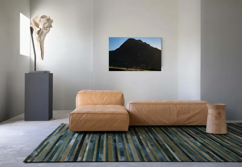 Tablou Canvas, "Silueta muntelui în lumina dimineții", Munte, Umbre, Apus, Pajiște, Solitudine, Contrast, Natură, Cer, Seară, Siluetă, 90 x 50 cm – poza 8