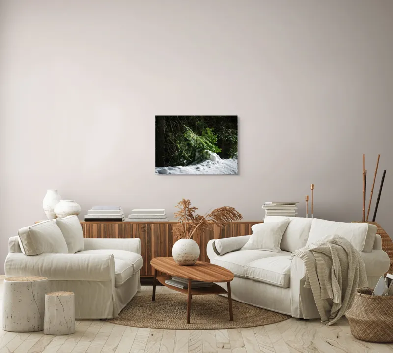 Tablou Canvas, "Brad mic sub razele soarelui", Brad, Zăpadă, Umbre, Lumină, Pădure, Iarnă, Natură, Răcoare., 70 x 50 cm – poza 6