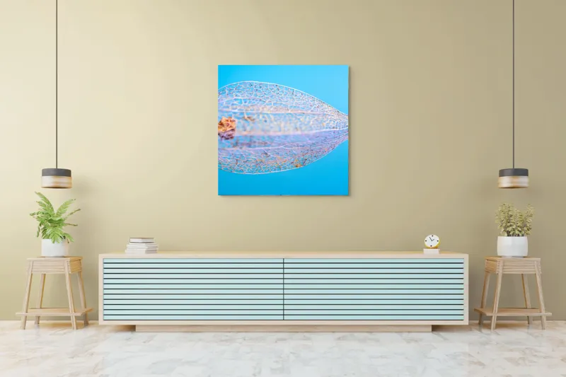 Tablou Canvas, "Armonia diafană a naturii fragile", Delicate, Transparent, Nature, Intricate, Veins, Fragile, Elegant, Blue, 100 x 100 cm – poza 5