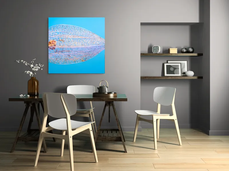 Tablou Canvas, "Armonia diafană a naturii fragile", Delicate, Transparent, Nature, Intricate, Veins, Fragile, Elegant, Blue, 100 x 100 cm – poza 6
