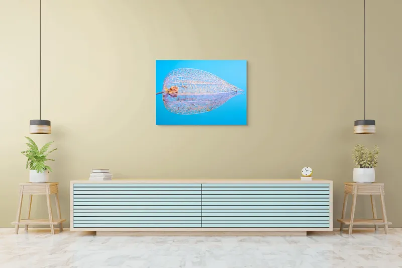 Tablou Canvas, "Armonia diafană a naturii fragile", Delicate, Transparent, Nature, Intricate, Veins, Fragile, Elegant, Blue, 100 x 70 cm – poza 4