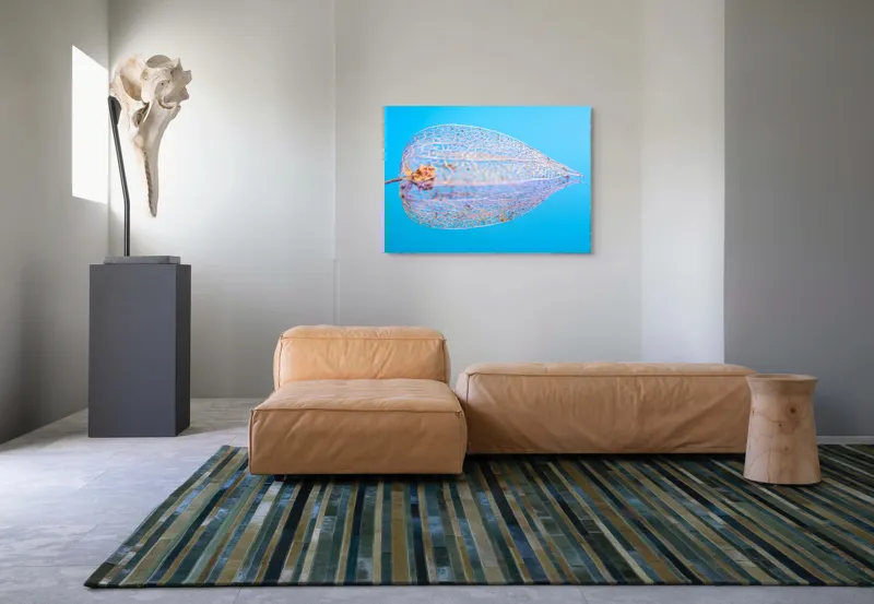 Tablou Canvas, "Armonia diafană a naturii fragile", Delicate, Transparent, Nature, Intricate, Veins, Fragile, Elegant, Blue, 100 x 70 cm – poza 7