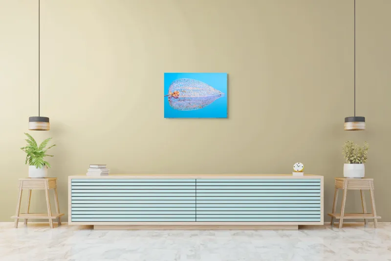 Tablou Canvas, "Armonia diafană a naturii fragile", Delicate, Transparent, Nature, Intricate, Veins, Fragile, Elegant, Blue, 70 x 50 cm – poza 7