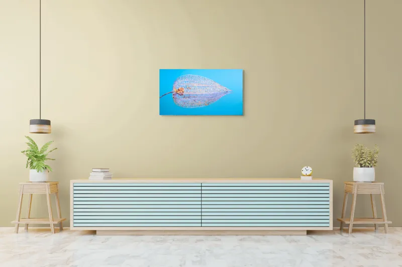 Tablou Canvas, "Armonia diafană a naturii fragile", Delicate, Transparent, Nature, Intricate, Veins, Fragile, Elegant, Blue, 90 x 50 cm – poza 5