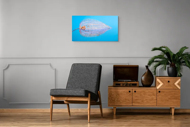 Tablou Canvas, "Armonia diafană a naturii fragile", Delicate, Transparent, Nature, Intricate, Veins, Fragile, Elegant, Blue, 90 x 50 cm – poza 6
