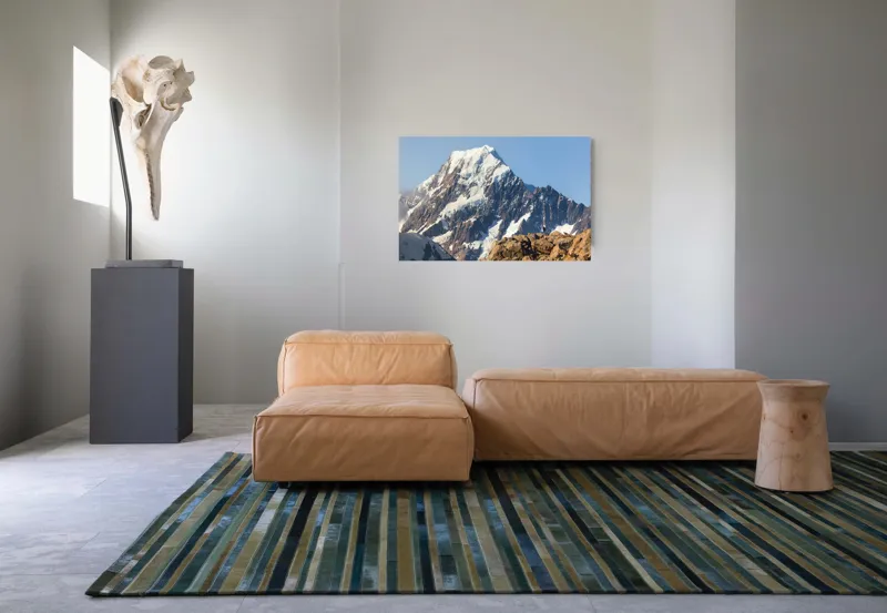 Tablou Canvas, "Un alpinist cucerește înălțimile mărețe", Munte, Zăpadă, Cer, Stânci, Alpinist, 90 x 50 cm – poza 8