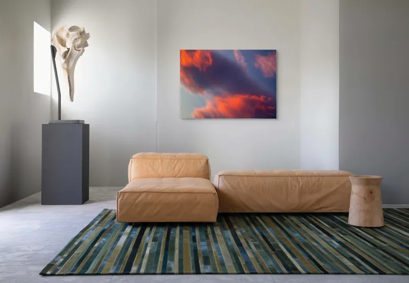 Tablou Canvas, "Pictură cerească în culori la apus", Nor, Apus, Culori, Dramatic, Cer, Foc, Misterios, Atmosferă., 100 x 70 cm – poza 7