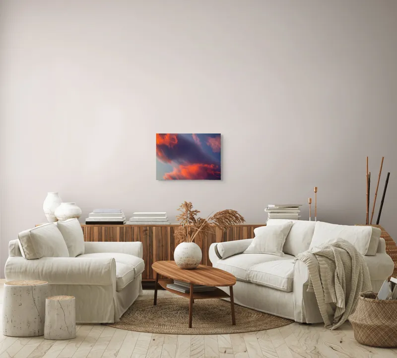Tablou Canvas, "Pictură cerească în culori la apus", Nor, Apus, Culori, Dramatic, Cer, Foc, Misterios, Atmosferă., 54 x 39 cm – poza 5