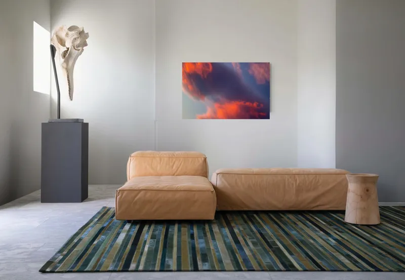 Tablou Canvas, "Pictură cerească în culori la apus", Nor, Apus, Culori, Dramatic, Cer, Foc, Misterios, Atmosferă., 90 x 50 cm – poza 8
