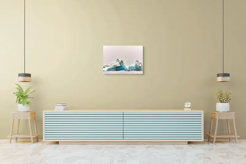 Tablou Canvas, "Tărâmul ghețurilor albastre misterioase", Gheață, Ocean, Ceață, Albastru, Rece, Liniște, Natură, 70 x 50 cm – poza 7