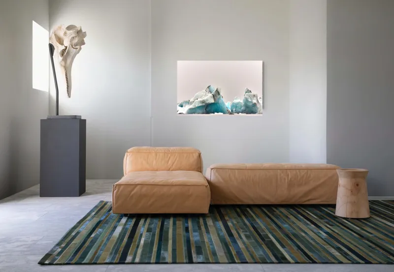 Tablou Canvas, "Tărâmul ghețurilor albastre misterioase", Gheață, Ocean, Ceață, Albastru, Rece, Liniște, Natură, 90 x 50 cm – poza 8
