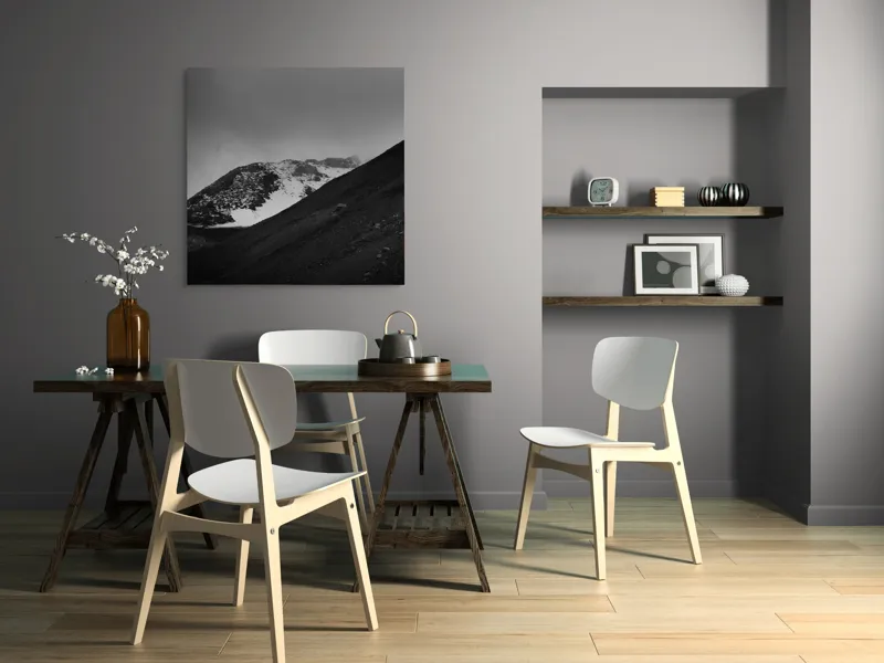 Tablou Canvas, "Munți austeri sub cer înnorat", Sumbru, Montan, Înghețat, Solitar, Noros, Pustiu, Rece, Abrupt, 100 x 100 cm – poza 6