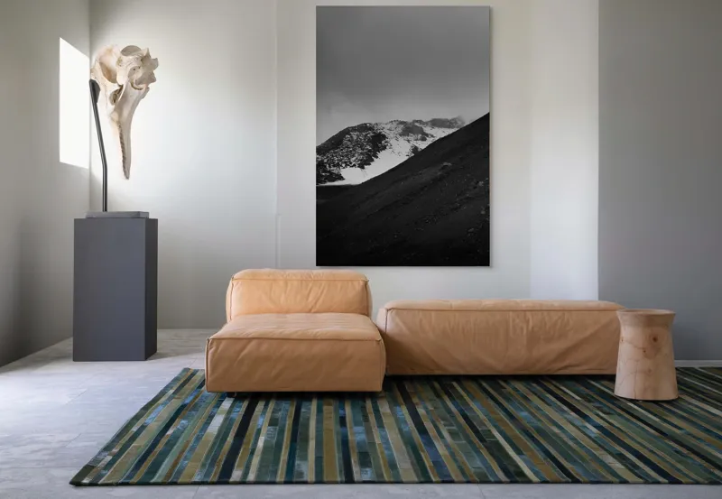 Tablou Canvas, "Munți austeri sub cer înnorat", Sumbru, Montan, Înghețat, Solitar, Noros, Pustiu, Rece, Abrupt, 100 x 150 cm – poza 7