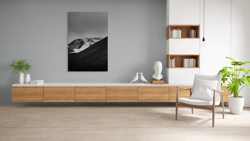 Tablou Canvas, "Munți austeri sub cer înnorat", Sumbru, Montan, Înghețat, Solitar, Noros, Pustiu, Rece, Abrupt, 100 x 150 cm – poza 8