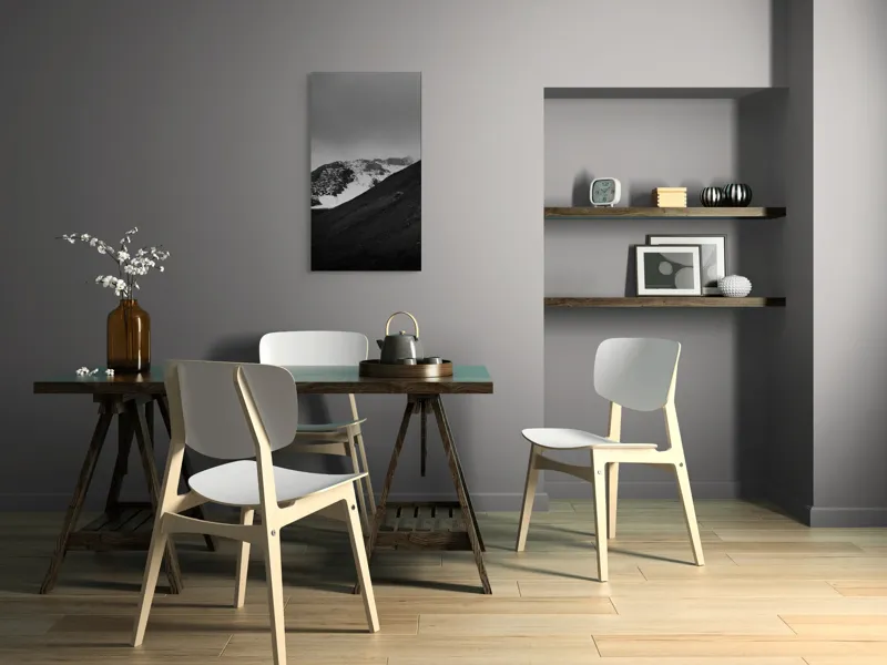 Tablou Canvas, "Munți austeri sub cer înnorat", Sumbru, Montan, Înghețat, Solitar, Noros, Pustiu, Rece, Abrupt, 50 x 90 cm – poza 4
