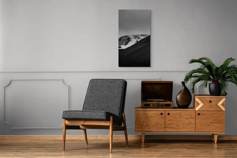 Tablou Canvas, "Munți austeri sub cer înnorat", Sumbru, Montan, Înghețat, Solitar, Noros, Pustiu, Rece, Abrupt, 50 x 90 cm – poza 8