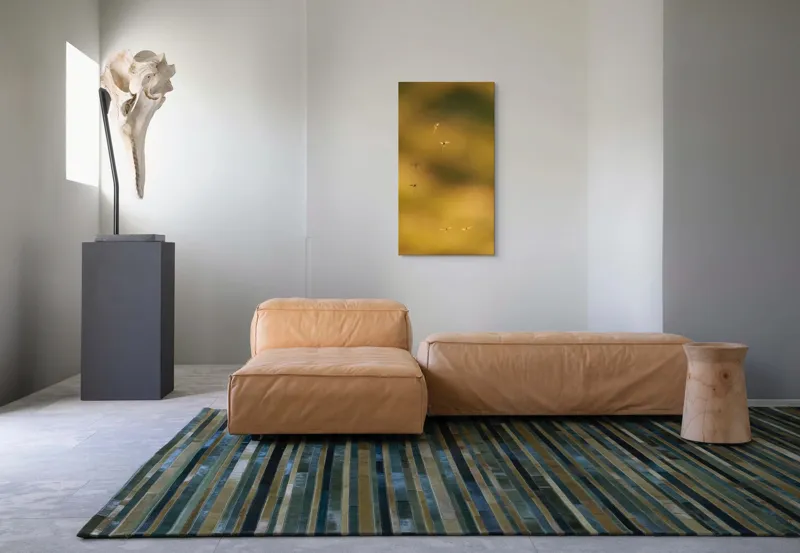 Tablou Canvas, "Dansul țânțarilor în lumina apusului", Țânțari, Zbor, Etereal, Apus, Delicatețe, Natură, 50 x 90 cm – poza 5