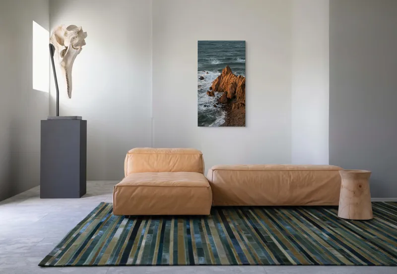 Tablou Canvas, "Ape sărate la stânci ascuțite", Stânci, Apus, Ocean, Valuri, Natură, Coastă, Peisaj, Dramatic, Stâncoasă, Înalțime., 50 x 90 cm – poza 5