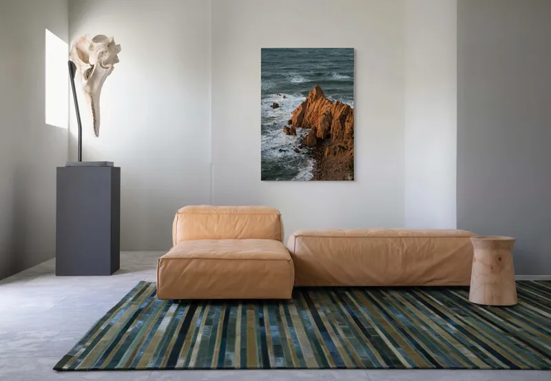 Tablou Canvas, "Ape sărate la stânci ascuțite", Stânci, Apus, Ocean, Valuri, Natură, Coastă, Peisaj, Dramatic, Stâncoasă, Înalțime., 70 x 100 cm – poza 7