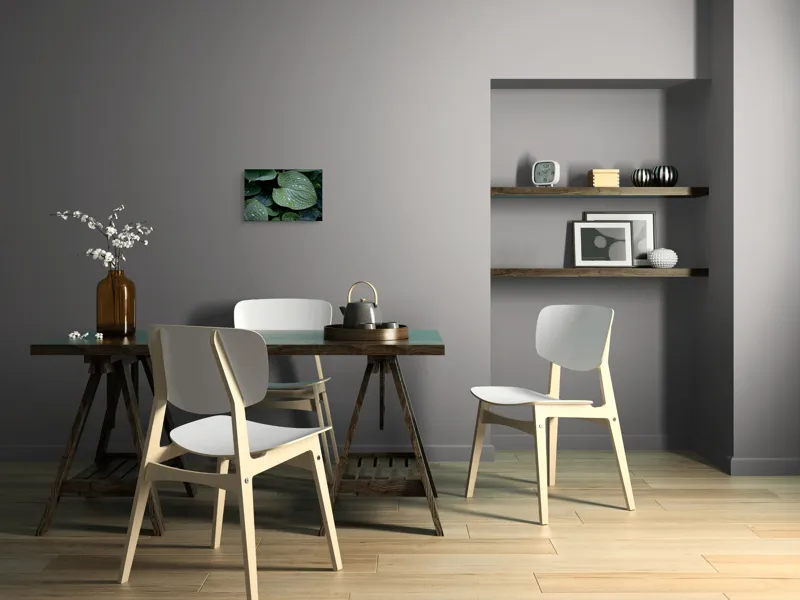Tablou Canvas, "Picături de ploaie pe frunze verzi", Frunze, Verde, Picături, Apă, Prospețime, Natură, Textură, Lumină, Rouă, Vitalitate, 39 x 26 cm – poza 6