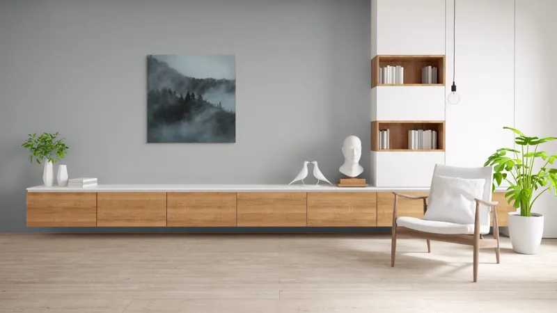 Tablou Canvas, "Misterul pădurii în ceață albăstruie", Cețuri, Melancolie, Taină, Înălțimi, Umbre, Serenitate, Natură, Mister, Pădure, Liniște, 100 x 100 cm – poza 8