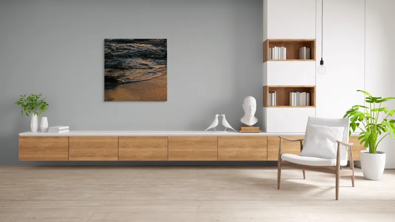 Tablou Canvas, "Valurile mării la apusul soarelui", Valuri, Apus, Nisip, Reflecții, Liniște, Natură, Ocean, 100 x 100 cm – poza 8