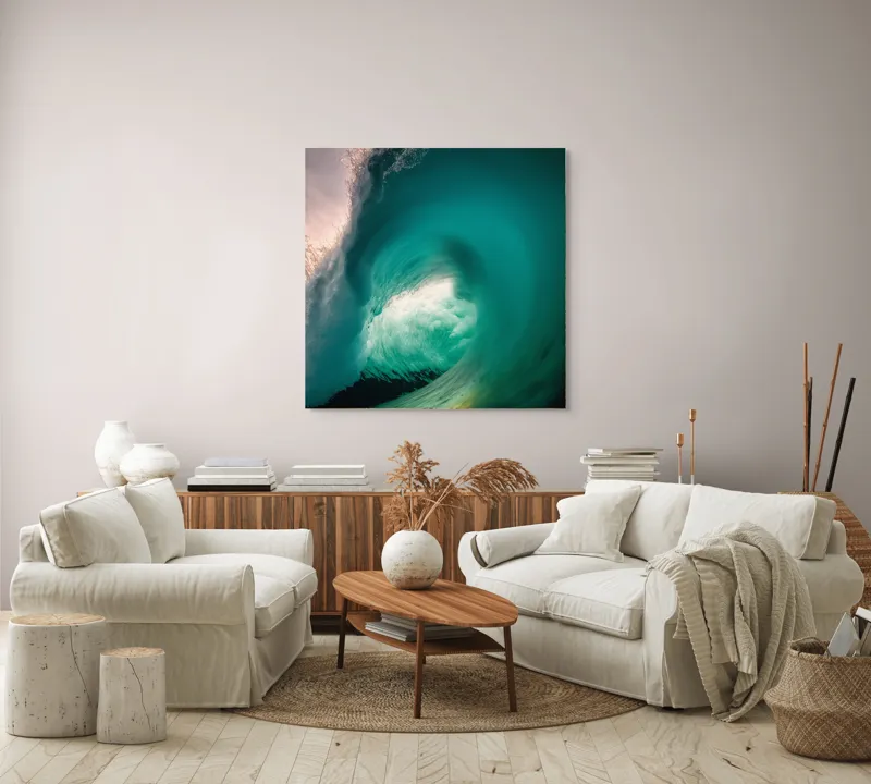 Tablou Canvas, "Esența viitorului neîmblânzit al oceanului", Vârtej, Apă, Energie, Ocean, Dinamică, Natură, Viu, Spectacol, Forță, 100 x 100 cm – poza 3