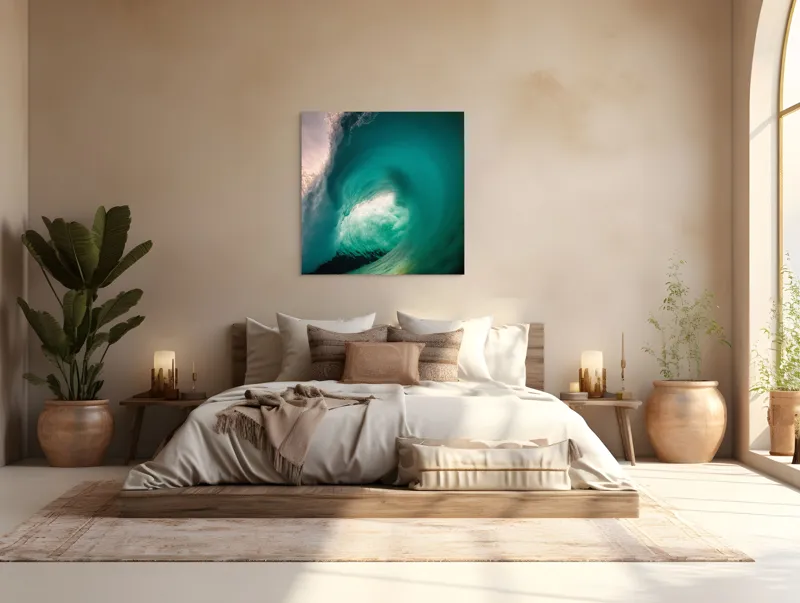 Tablou Canvas, "Esența viitorului neîmblânzit al oceanului", Vârtej, Apă, Energie, Ocean, Dinamică, Natură, Viu, Spectacol, Forță, 100 x 100 cm – poza 4