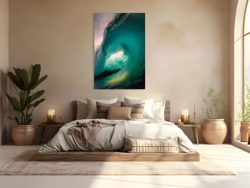 Tablou Canvas, "Esența viitorului neîmblânzit al oceanului", Vârtej, Apă, Energie, Ocean, Dinamică, Natură, Viu, Spectacol, Forță, 100 x 150 cm – poza 3