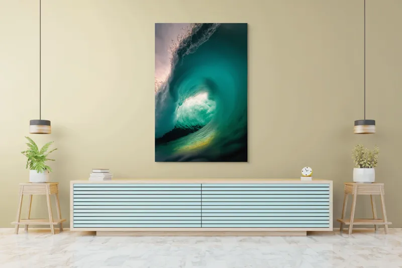 Tablou Canvas, "Esența viitorului neîmblânzit al oceanului", Vârtej, Apă, Energie, Ocean, Dinamică, Natură, Viu, Spectacol, Forță, 100 x 150 cm – poza 4