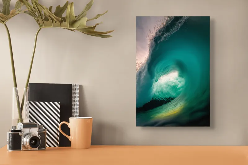 Tablou Canvas, "Esența viitorului neîmblânzit al oceanului", Vârtej, Apă, Energie, Ocean, Dinamică, Natură, Viu, Spectacol, Forță, 26 x 39 cm – poza 3