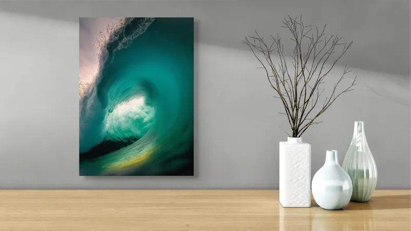 Tablou Canvas, "Esența viitorului neîmblânzit al oceanului", Vârtej, Apă, Energie, Ocean, Dinamică, Natură, Viu, Spectacol, Forță, 39 x 54 cm – poza 4