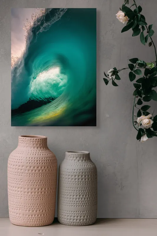 Tablou Canvas, "Esența viitorului neîmblânzit al oceanului", Vârtej, Apă, Energie, Ocean, Dinamică, Natură, Viu, Spectacol, Forță, 39 x 54 cm – poza 6