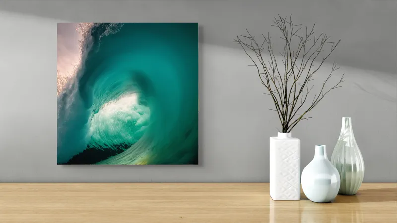 Tablou Canvas, "Esența viitorului neîmblânzit al oceanului", Vârtej, Apă, Energie, Ocean, Dinamică, Natură, Viu, Spectacol, Forță, 50 x 50 cm – poza 3