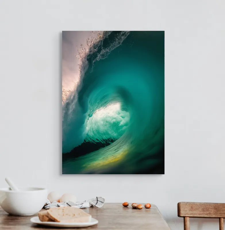 Tablou Canvas, "Esența viitorului neîmblânzit al oceanului", Vârtej, Apă, Energie, Ocean, Dinamică, Natură, Viu, Spectacol, Forță, 50 x 70 cm – poza 3