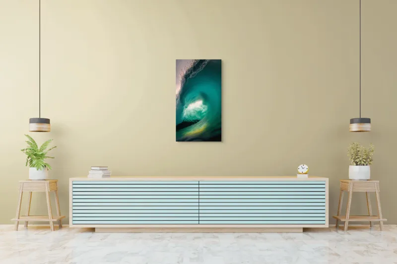 Tablou Canvas, "Esența viitorului neîmblânzit al oceanului", Vârtej, Apă, Energie, Ocean, Dinamică, Natură, Viu, Spectacol, Forță, 50 x 90 cm – poza 6