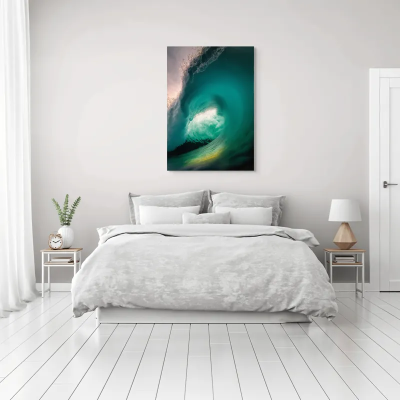 Tablou Canvas, "Esența viitorului neîmblânzit al oceanului", Vârtej, Apă, Energie, Ocean, Dinamică, Natură, Viu, Spectacol, Forță, 70 x 100 cm – poza 3