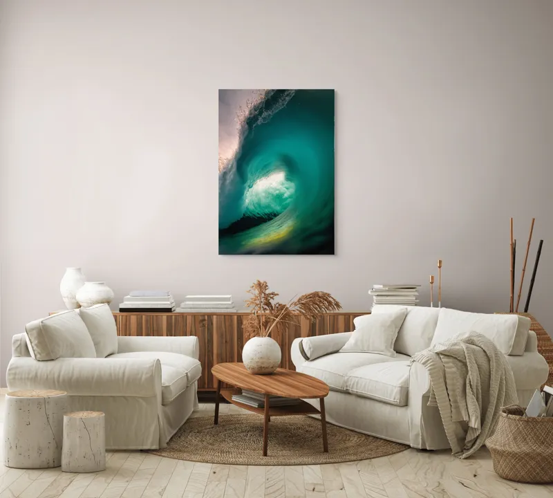 Tablou Canvas, "Esența viitorului neîmblânzit al oceanului", Vârtej, Apă, Energie, Ocean, Dinamică, Natură, Viu, Spectacol, Forță, 70 x 100 cm – poza 4