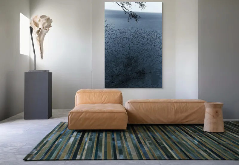 Tablou Canvas, "Frunziș plutitor pe oglinda apei", Ramuri, Apă, Reflecții, Nufări, Liniște, 100 x 150 cm – poza 7