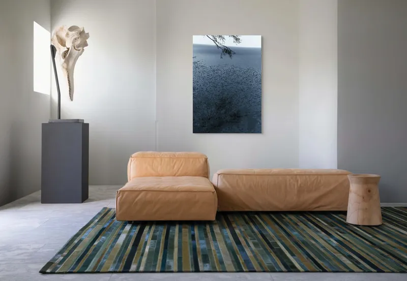 Tablou Canvas, "Frunziș plutitor pe oglinda apei", Ramuri, Apă, Reflecții, Nufări, Liniște, 70 x 100 cm – poza 7