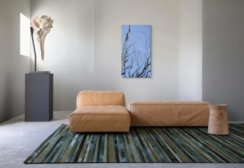 Tablou Canvas, "Crengile și luna din cer senin", Serenitate, Melancolie, Luciditate, Frumusețe, Eleganță, Visare, Armonie, Delicatețe, Contemplație, Liniște, 50 x 90 cm – poza 5