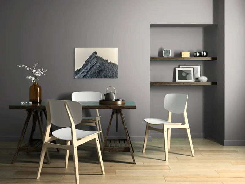 Tablou Canvas, "Piatra înghețată sub cerul noros", Rocă, Zăpadă, Pădure, Cer, Iarnă, 70 x 50 cm – poza 5