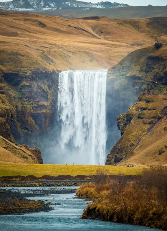 Tablou Canvas, "Cascada în mijlocul naturii sălbatice", Cascadă, Spectaculoasă, Natura, Sălbatic, Peisaj, Apă, Munți, Valuri, Râu, Înălțime, Verdeață, 39 x 54 cm – poza 2