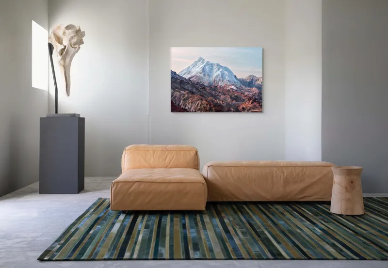 Tablou Canvas, "Zăpezile eterne ale muntelui colorat", Alb, Stâncos, Magnific, Înghețat, Impunător, Liniștitor, Pitoresc, Atrăgător, Sclipitor, Tăcut, 100 x 70 cm – poza 7